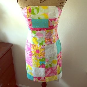 Lilly Pulitzer strapless patchwork sundress Sz 4/6